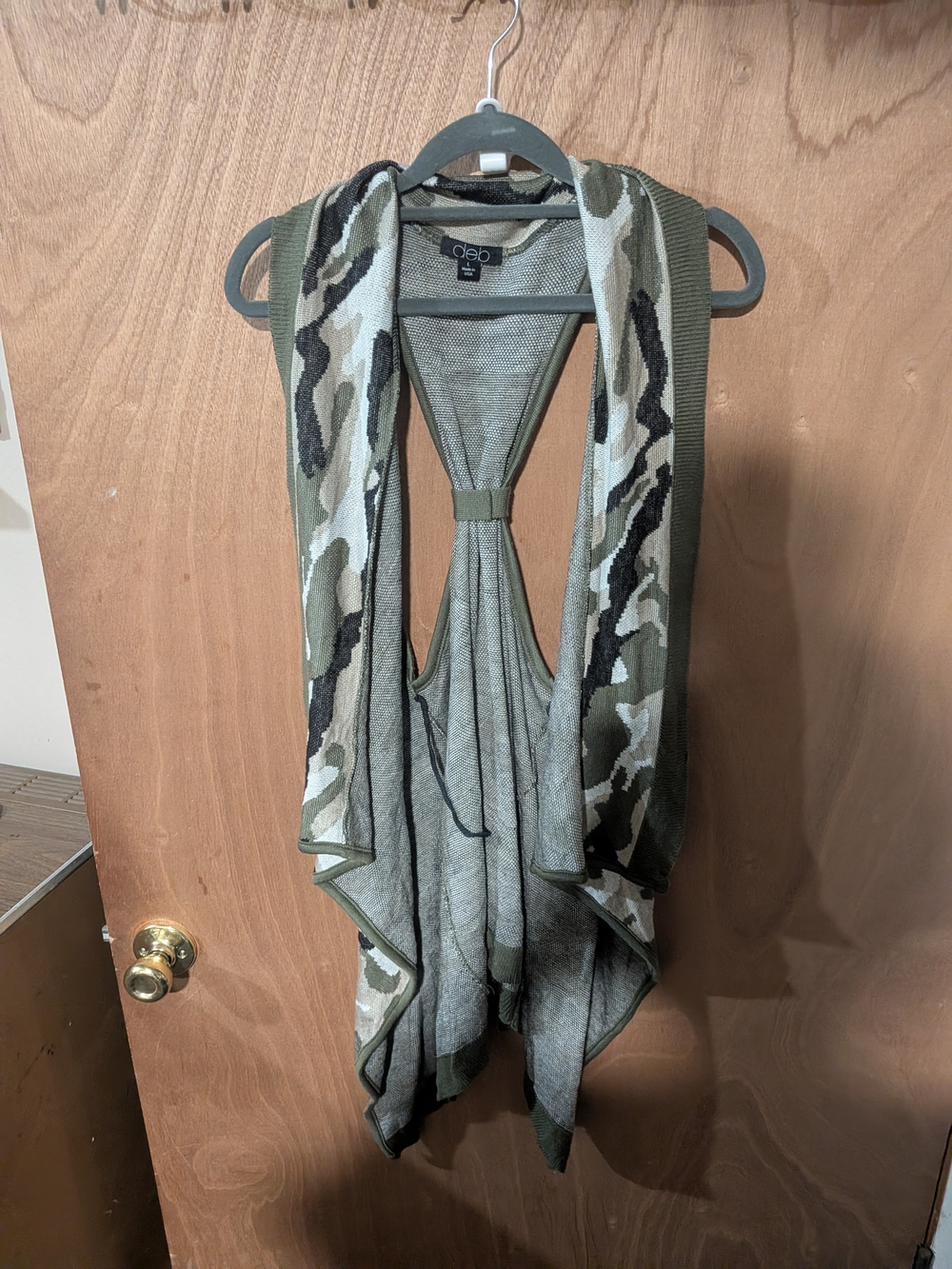 Deb Olive Green Camo Draped Asymmetrical Dress